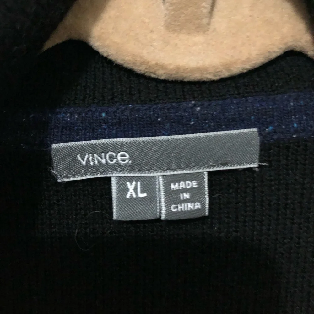 Vince Leather Cuff Wool Cashmere Sweater Jacket - Picture 8 of 9